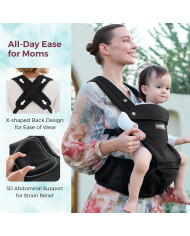 MOMCOZY ZĪDAIŅU NĒSĀTĀJS MOVE2FIT 2IN1 AR GŪŽU SĒDEKLI, MELNS