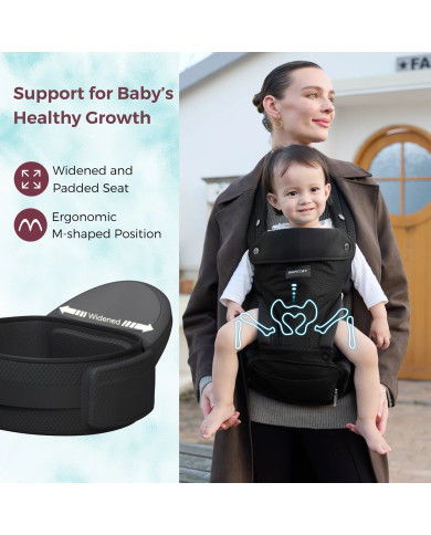 MOMCOZY ZĪDAIŅU NĒSĀTĀJS MOVE2FIT 2IN1 AR GŪŽU SĒDEKLI, MELNS