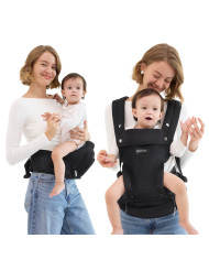 MOMCOZY ZĪDAIŅU NĒSĀTĀJS MOVE2FIT 2IN1 AR GŪŽU SĒDEKLI, MELNS