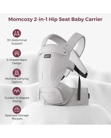 MOMCOZY MAZUĻU NĒŠĀTĀJS MOVE2FIT 2IN1 AR GŪŽU SĒDEKLI, AR TĪKLU, PELĒKS