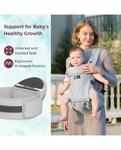 MOMCOZY MAZUĻU NĒŠĀTĀJS MOVE2FIT 2IN1 AR GŪŽU SĒDEKLI, AR TĪKLU, PELĒKS