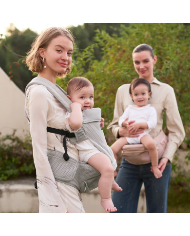 MOMCOZY MAZUĻU NĒŠĀTĀJS MOVE2FIT 2IN1 AR GŪŽU SĒDEKLI, AR TĪKLU, PELĒKS