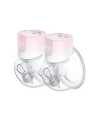 MOMCOZY Dubultais Pārnēsājams Bezvadu Krūts Pumpis S12 Pro, Rozā