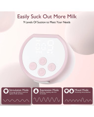 MOMCOZY Dubultais Pārnēsājams Bezvadu Krūts Pumpis S12 Pro, Rozā