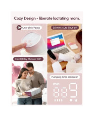 MOMCOZY Dubultais Pārnēsājams Bezvadu Krūts Pumpis S12 Pro, Rozā