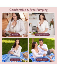 MOMCOZY Dubultais Pārnēsājams Bezvadu Krūts Pumpis S12 Pro, Rozā