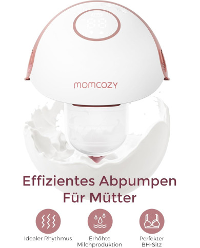 MOMCOZY Dubultais Portatīvais Bezvadu Krūts sūknis M6 - Rozā