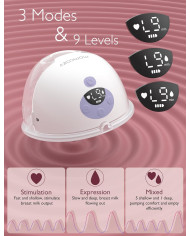 MOMCOZY Pārnēsājamais Bezvadu Krūts sūknis M5 - Purpursarkans