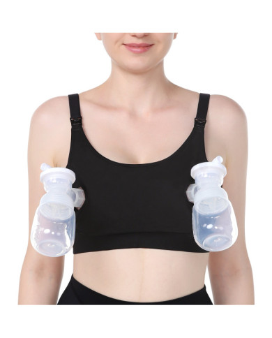 MOMCOZY Elektriskā Piensūcēja Brīvroku Krūšturis, 2XL, Melns