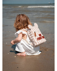 CHILDHOME Bērnu Mugursoma My First Bag - Stripes Nude/Terracotta