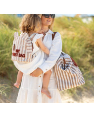 CHILDHOME Bērnu Mugursoma My First Bag - Stripes Nude/Terracotta
