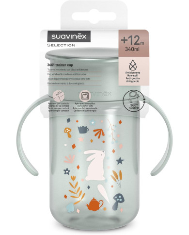 SUAVINEX 360° Mācību Neizlīstamā Krūze +12 mēn Wonderland Green