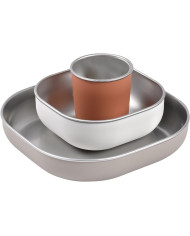 BEABA Nerūsējošā Tērauda Pusdienu Komplekts, Terracotta - 3 gab.