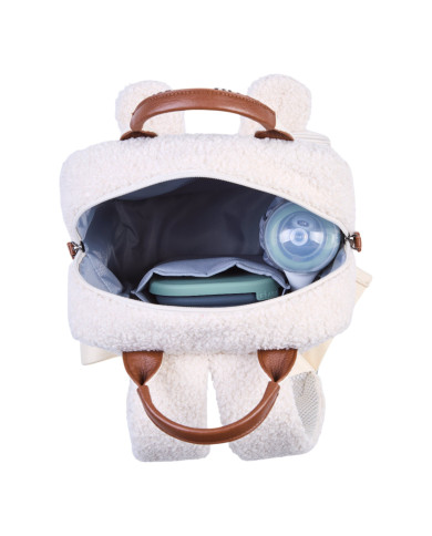 CHILDHOME bērnu mugursoma Mini Club Signature (Teddy Off White) | Kinderland