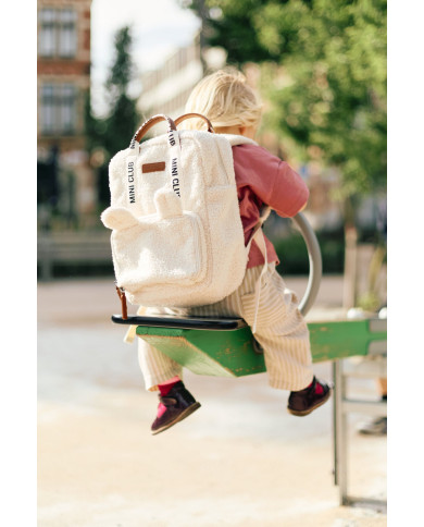 CHILDHOME bērnu mugursoma Mini Club Signature (Teddy Off White) | Kinderland
