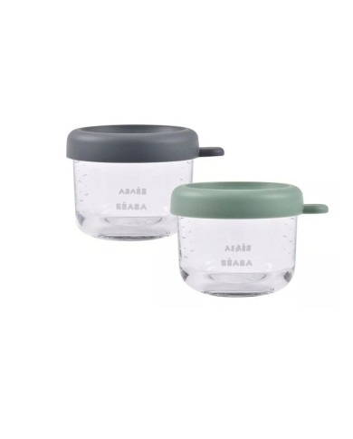 BEABA Stikla Trauku Kompleks 2×150 ml – Mineral/Sage Green | Kinderland