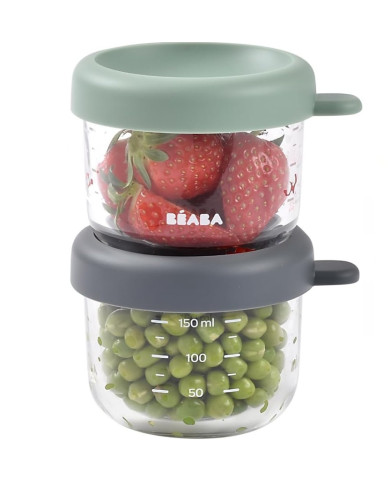 BEABA Stikla Trauku Kompleks 2×150 ml – Mineral/Sage Green | Kinderland