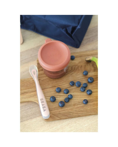 BEABA Stikla Trauksme ar Vāku 150 ml – Terracotta | Kinderland