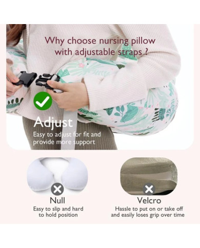 Momcozy pielāgojams barošanas spilvens Green Leaves | Kinderland