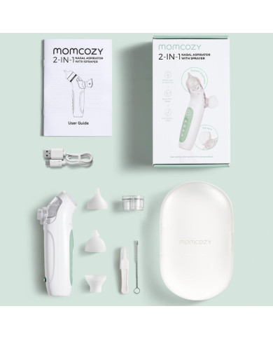 MOMCOZY 2in1 elektriskais deguna aspirators ar smidzinātāju BREEZYCLEAR
