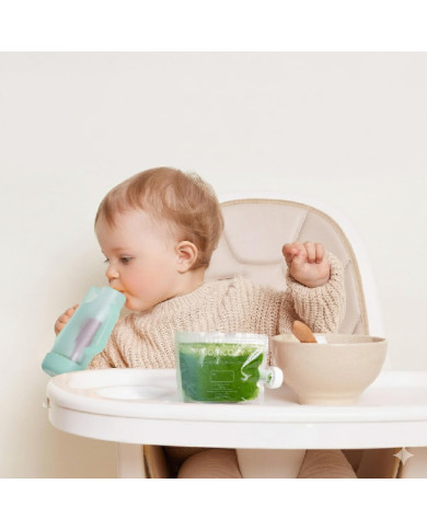 MOMCOZY daudzreiz lietojami bērnu biezeņa maisiņi, 150 ml, 10 gab.