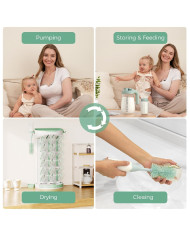 MOMCOZY modulārais 18 gab. pudelīšu žāvēšanas