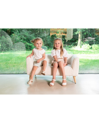 CHILDHOME Bērnu Sofa Gulta TEDDY Off White - Komforts un Stils