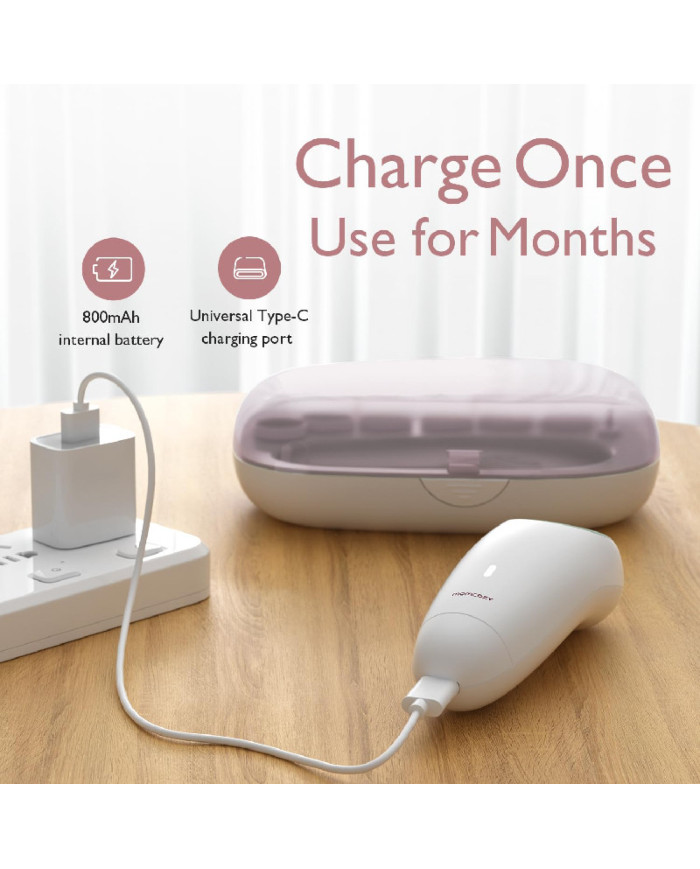 MOMCOZY elektriskā zīdaiņu un bērnu nagu vīlīte, rozā