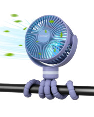 MOMCOZY portatīvais ratiņu ventilators, violets