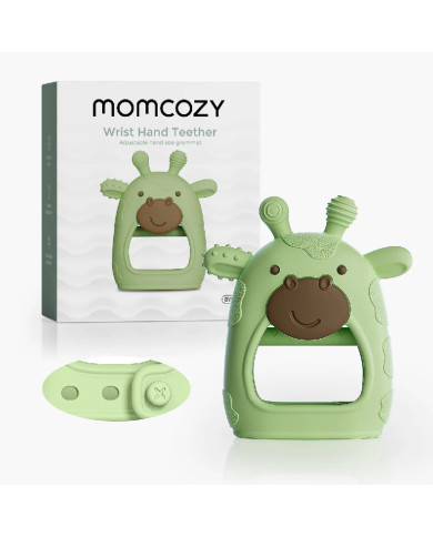 MOMCOZY silikona zobu grauzturis zīdaiņiem, zaļš