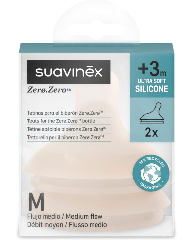SUAVINEX Vidējas Plūsmas Zīdīšanas Zīdaiņiem Zero Zero Anti-Colic Pudeles