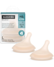 SUAVINEX ZERO ZERO Zīdītāji Ātrai Plūsmai, No +6 Mēn., 2 gab.