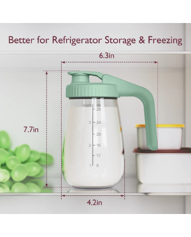 MOMCOZY Piena Uzglabāšanas Tvertne, 950 ml, Zaļa - Hermētiska un Daudzfunkcionāla