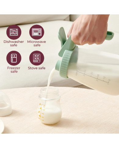 MOMCOZY Piena Uzglabāšanas Tvertne, 950 ml, Zaļa - Hermētiska un Daudzfunkcionāla