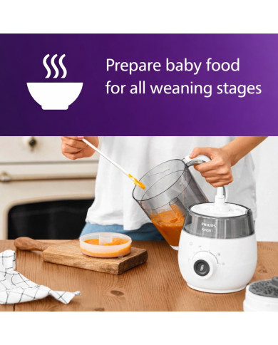 PHILIPS AVENT 4IN1 Tvaicētājs un Blenderis ar Trauku Komplektu