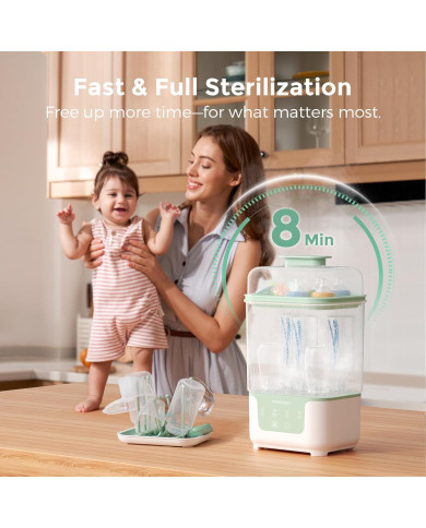 MOMCOZY BS04 4-in-1 Pudelīšu Sterilizators ar Žāvētāju