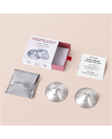 MOMCOZY 999 sudraba krūšu aizsargi 55 mm, 2 gab.