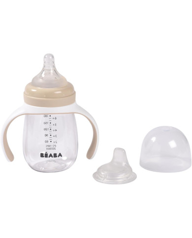 BEABA Mācību Pudelīte-Dzēriena Pudele 2in1, 210 ml, Clay Earth