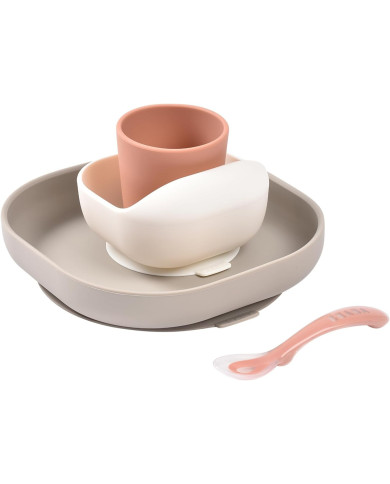 BEABA Silikona Pusdienu Komplekts, Terracotta - 4 gab.