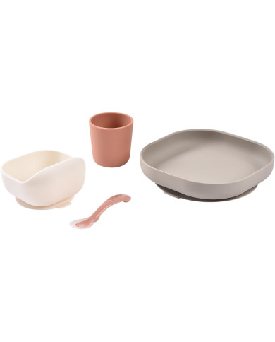 BEABA Silikona Pusdienu Komplekts, Terracotta - 4 gab.