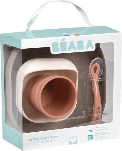 BEABA Silikona Pusdienu Komplekts, Terracotta - 4 gab.