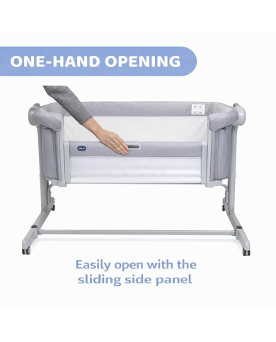 CHICCO NEXT2ME MAGIC EVO ŠŪPULIS, LIGHT GREY - Komforts un Drošība