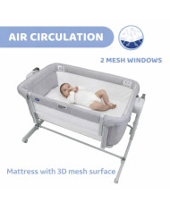 CHICCO NEXT2ME MAGIC EVO ŠŪPULIS, LIGHT GREY - Komforts un Drošība