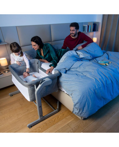 CHICCO NEXT2ME MAGIC EVO ŠŪPULIS, LIGHT GREY - Komforts un Drošība