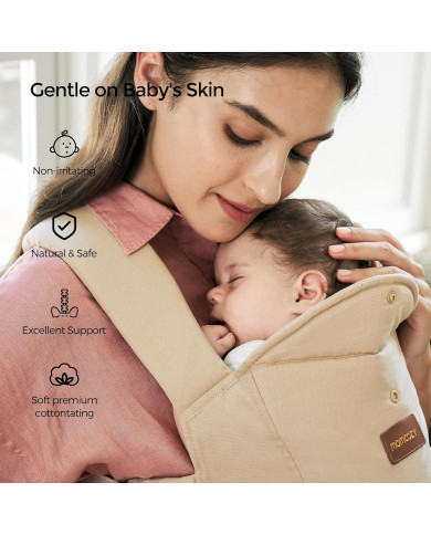 MOMCOZY ERGONOMISKĀ ZĪDAIŅU ĶENGURSOMA WEESNUG, COTTON KHAKI