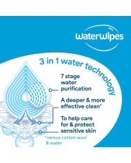 WATERWIPES SENSITIVE+ Mitrās Salvetes 8 Iepakojumi