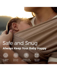 MOMCOZY BĒRNU SLINGS-ĶENGURSOMA, GAIŠI BRŪNA