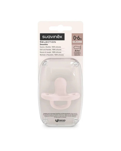 SUAVINEX SIMETRISKĀ FIZIOLOĢISKĀ SILIKONA MIERINĀTĀJS SX PRO, 0-6 MĒN., ESSENCE ROSE