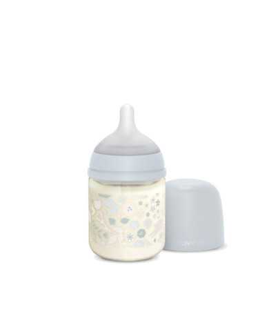 SUAVINEX STIKLA ANTI-COLIC PUDELE SX PRO AR LĒNĀS PLŪSMAS FIZIOLOĢISKO KNUPĪTI, 120 ML, NO 0 MĒN., WONDERLAND BLUE