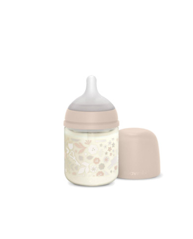 SUAVINEX STIKLA ANTI-COLIC PUDELIS SX PRO AR LĒNAS PLŪSMAS FIZIOLOĢISKS ZĪDĪTĀJS, 120 ML, NO 0 MĒN., WONDERLAND PINK